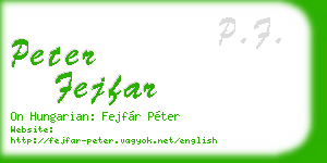 peter fejfar business card